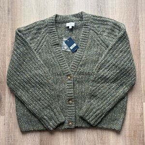 Lucky Brand Olive Knit Cardigan